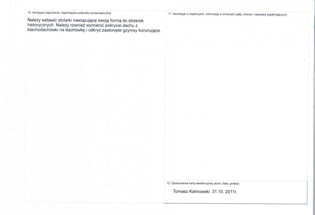 KEZN - Karta obiektu niewpisanego do rejestru, skan nr 2