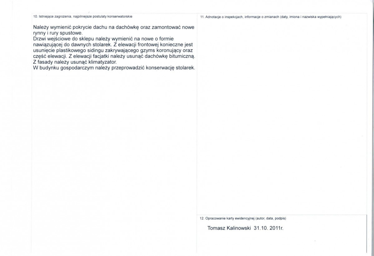 KEZN - Karta obiektu niewpisanego do rejestru, skan nr 2
