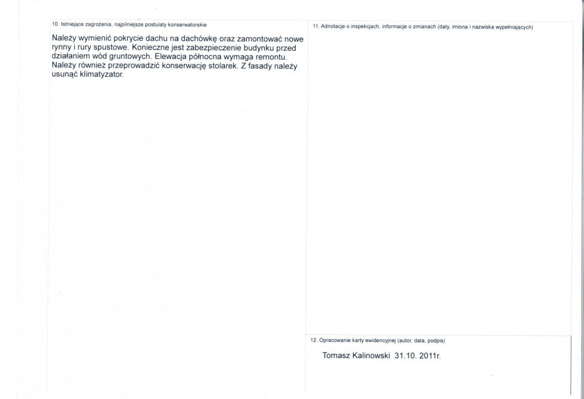 KEZN - Karta obiektu niewpisanego do rejestru, skan nr 2