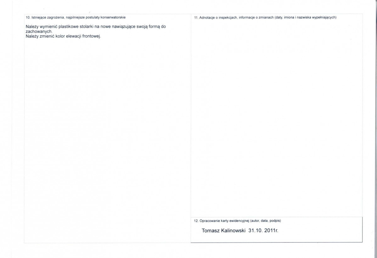 KEZN - Karta obiektu niewpisanego do rejestru, skan nr 2