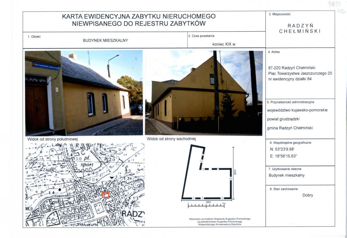KEZN - Karta obiektu niewpisanego do rejestru, skan nr 1