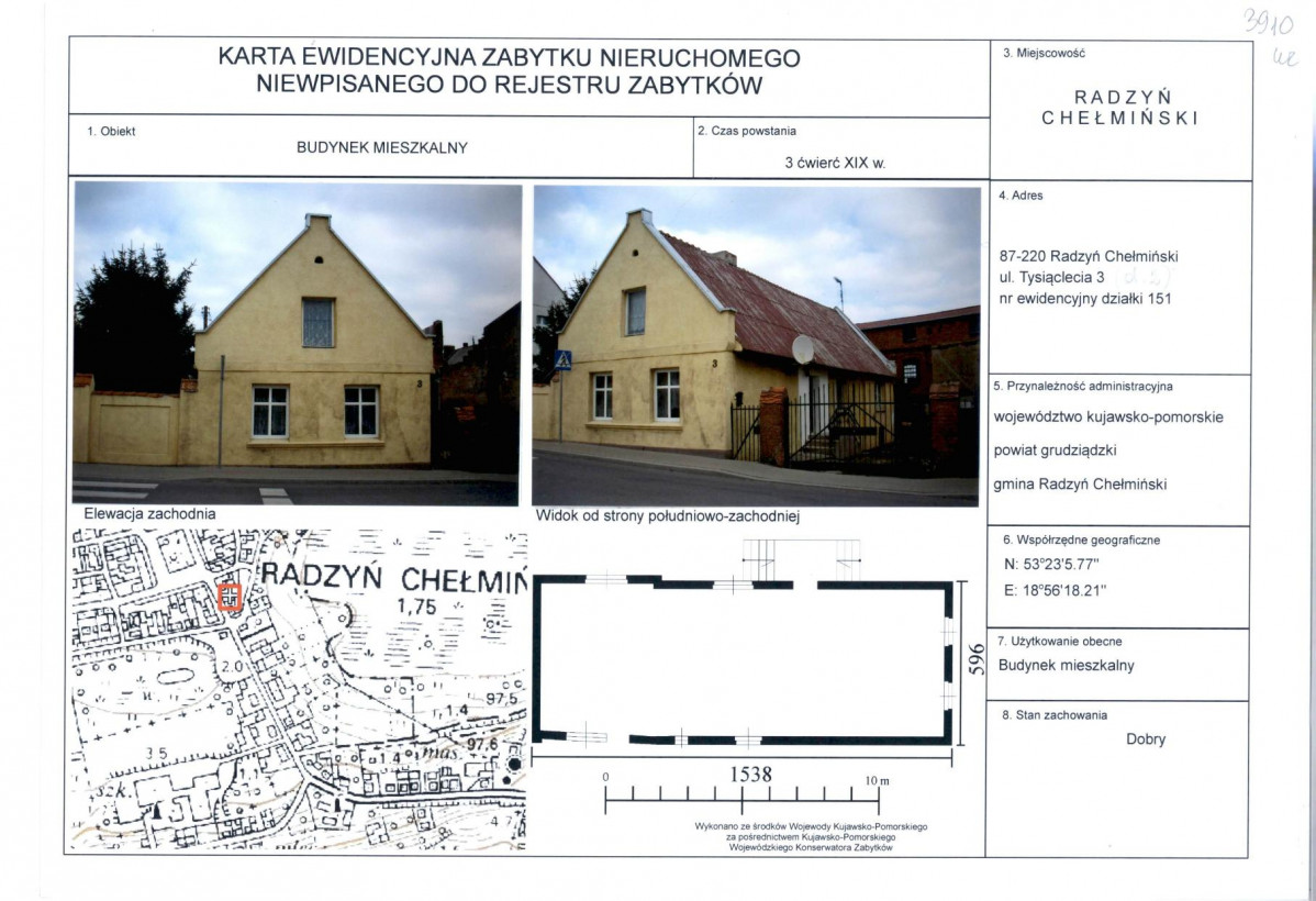 KEZN - Karta obiektu niewpisanego do rejestru, skan nr 1