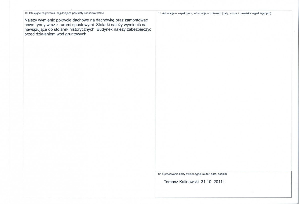 KEZN - Karta obiektu niewpisanego do rejestru, skan nr 2