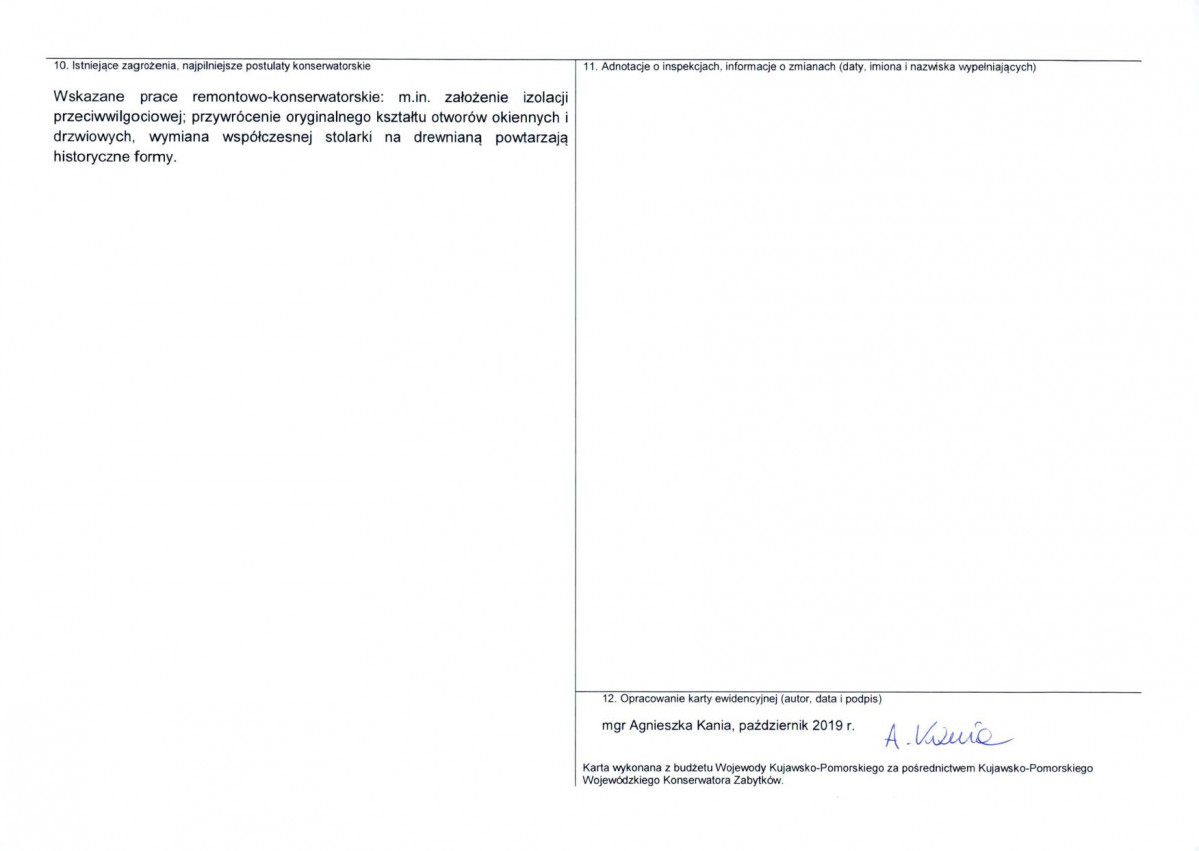 Karta obiektu niewpisanego do rejestru, skan nr 2