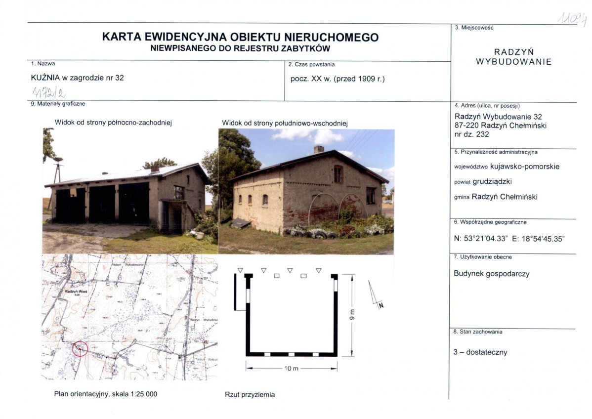 KEZN - Karta obiektu niewpisanego do rejestru, skan nr 1