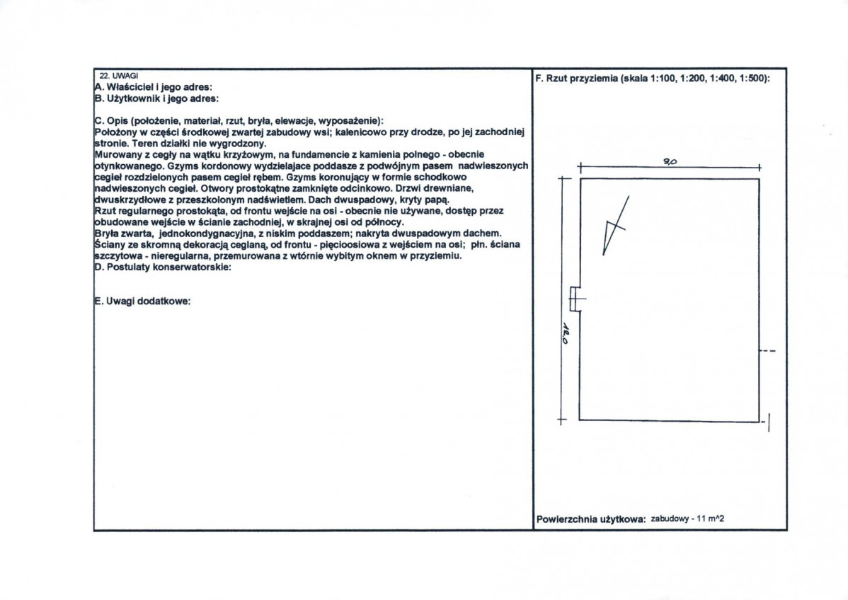 KEZN - Karta obiektu niewpisanego do rejestru, skan nr 2