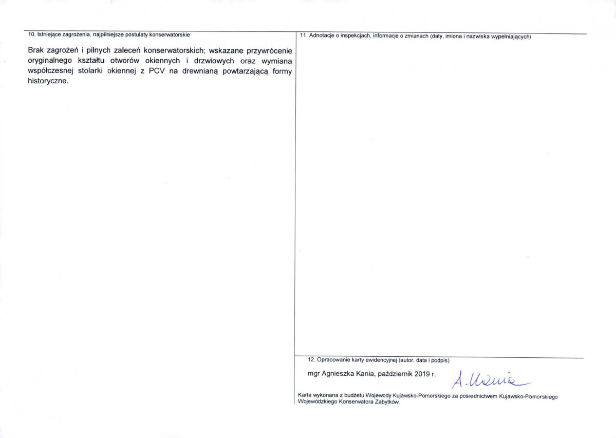 Karta obiektu niewpisanego do rejestru, skan nr 2