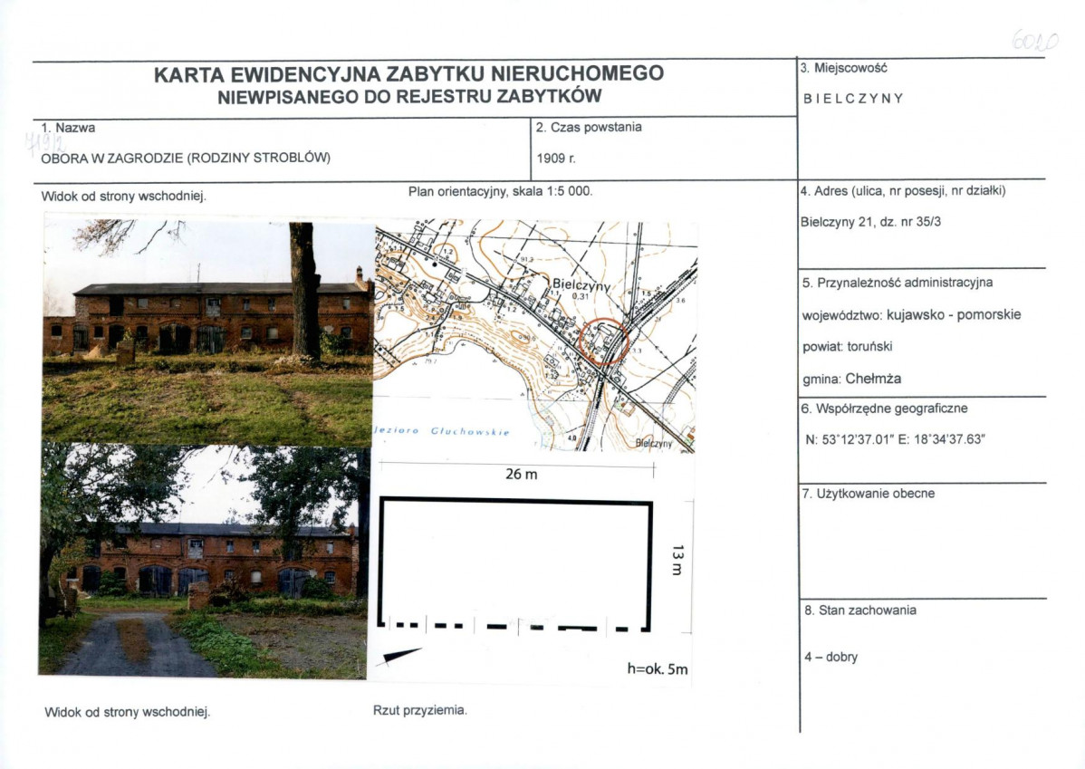 KEZN - Karta obiektu niewpisanego do rejestru, skan nr 1