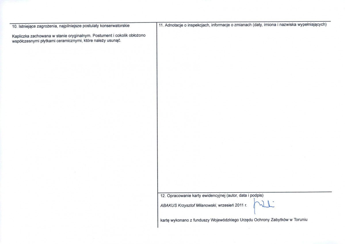 KEZN - Karta obiektu niewpisanego do rejestru, skan nr 2