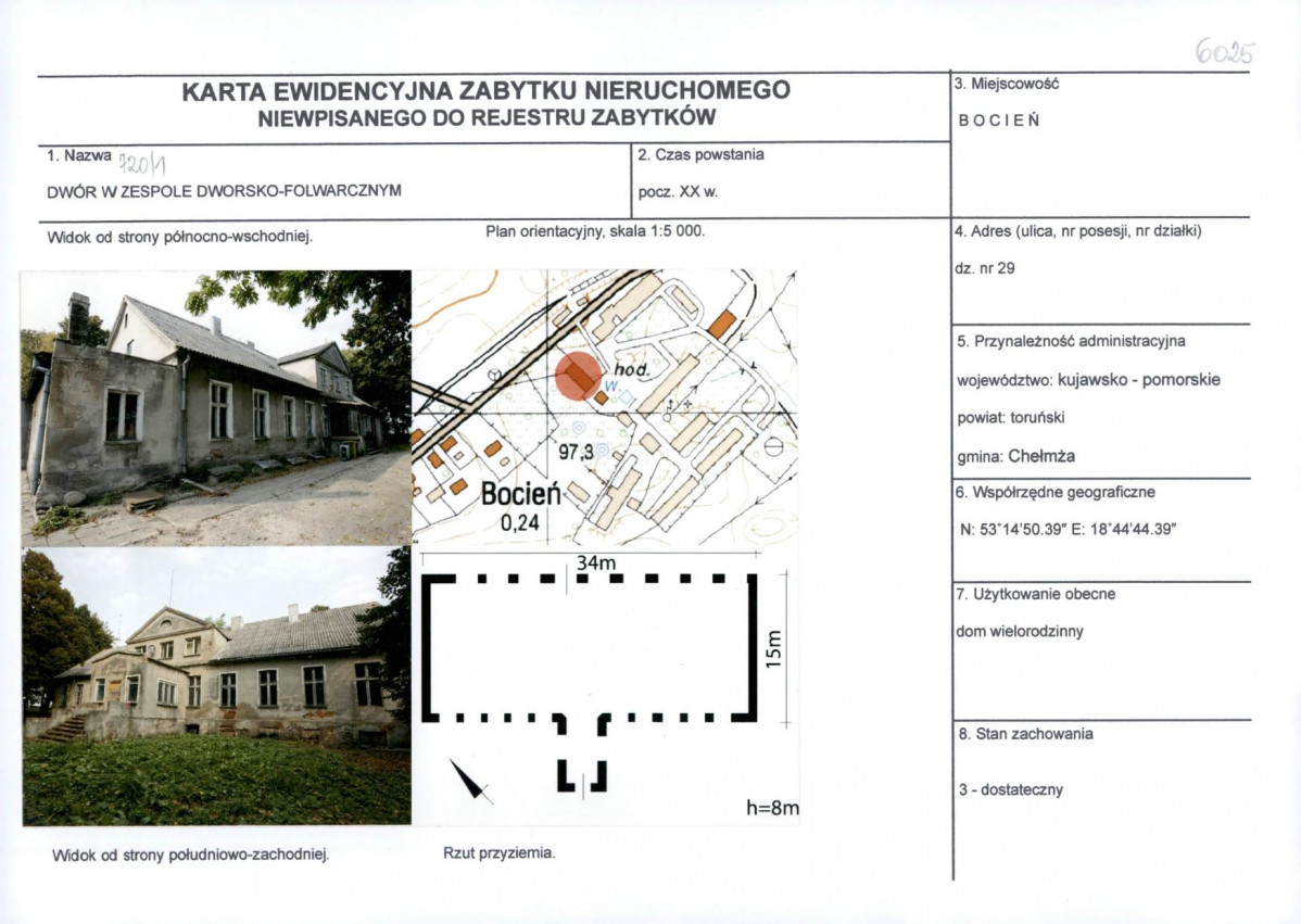 KEZN - Karta obiektu niewpisanego do rejestru, skan nr 1