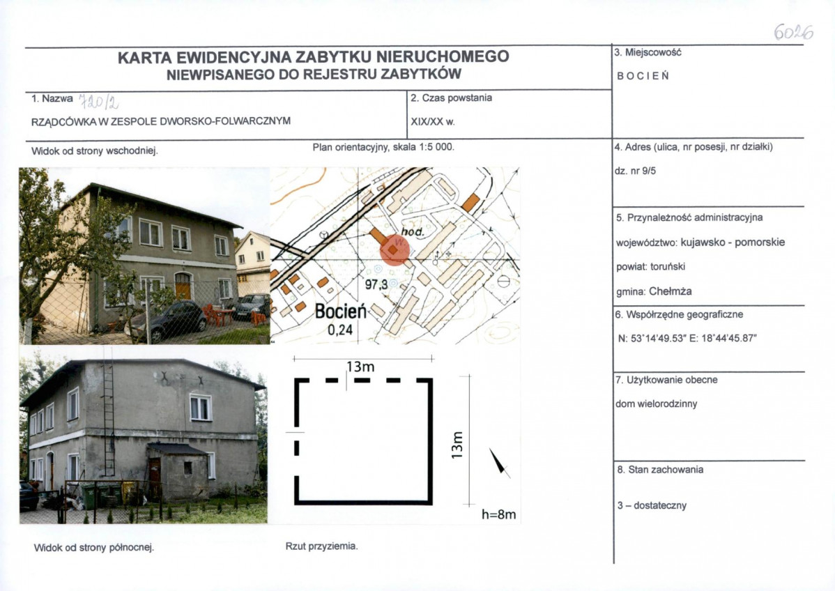 KEZN - Karta obiektu niewpisanego do rejestru, skan nr 1