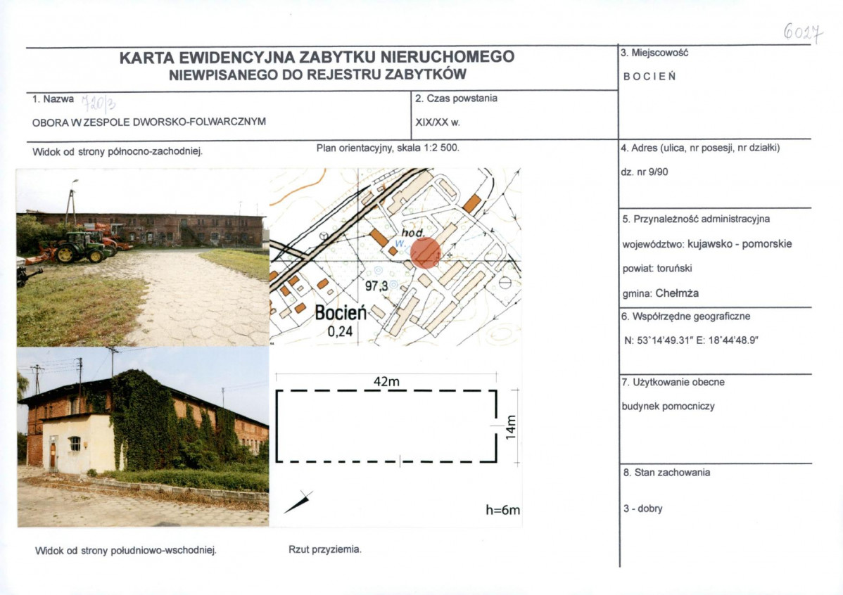 KEZN - Karta obiektu niewpisanego do rejestru, skan nr 1