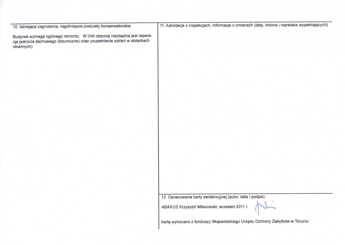 KEZN - Karta obiektu niewpisanego do rejestru, skan nr 2