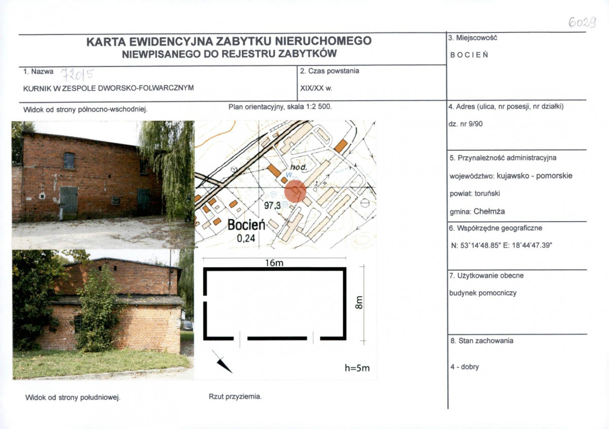 KEZN - Karta obiektu niewpisanego do rejestru, skan nr 1