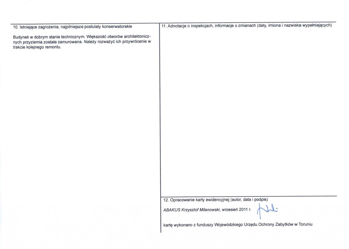 KEZN - Karta obiektu niewpisanego do rejestru, skan nr 2