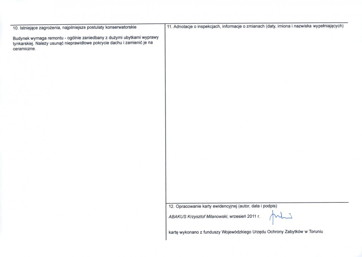 KEZN - Karta obiektu niewpisanego do rejestru, skan nr 2
