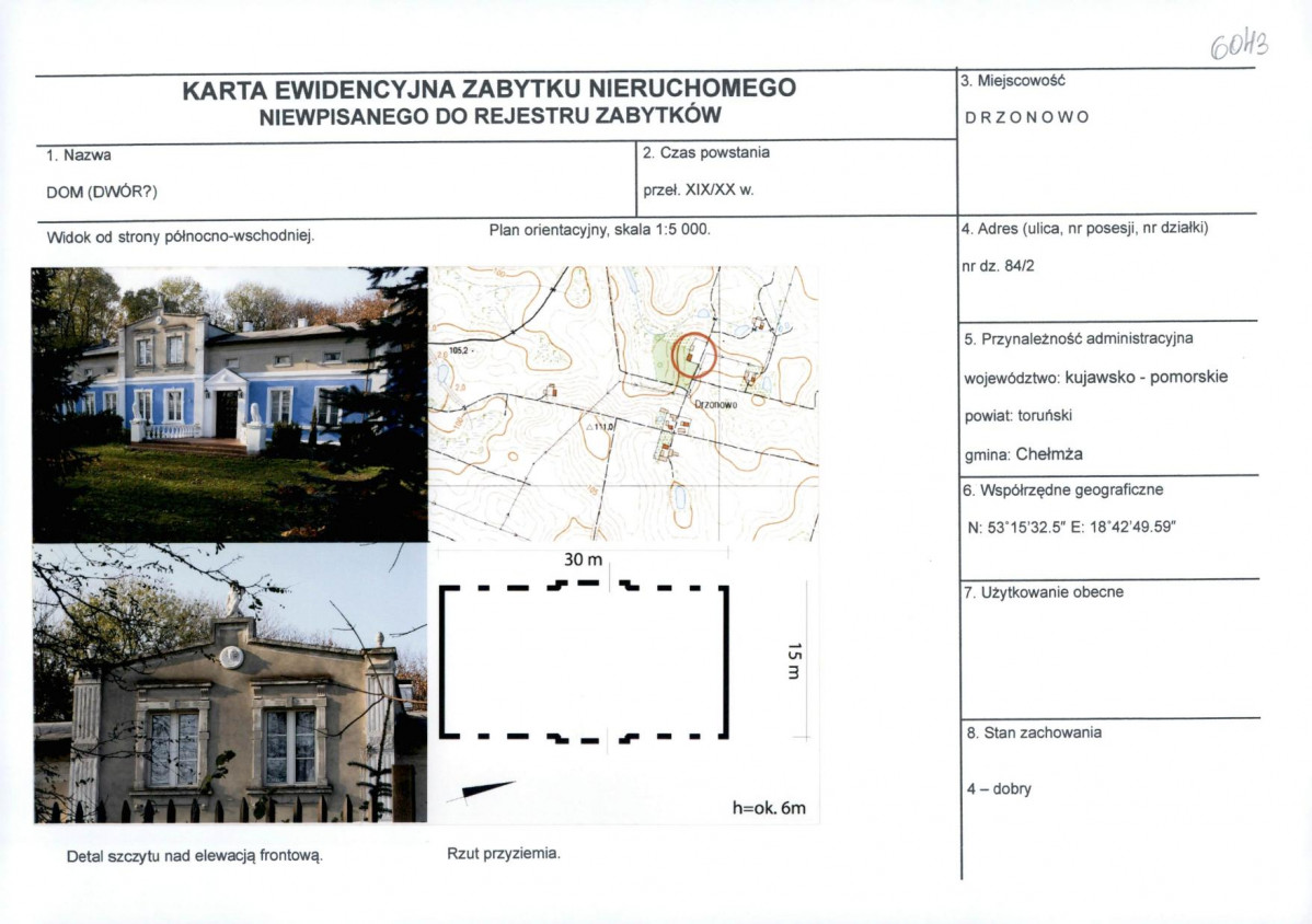 KEZN - Karta obiektu niewpisanego do rejestru, skan nr 1