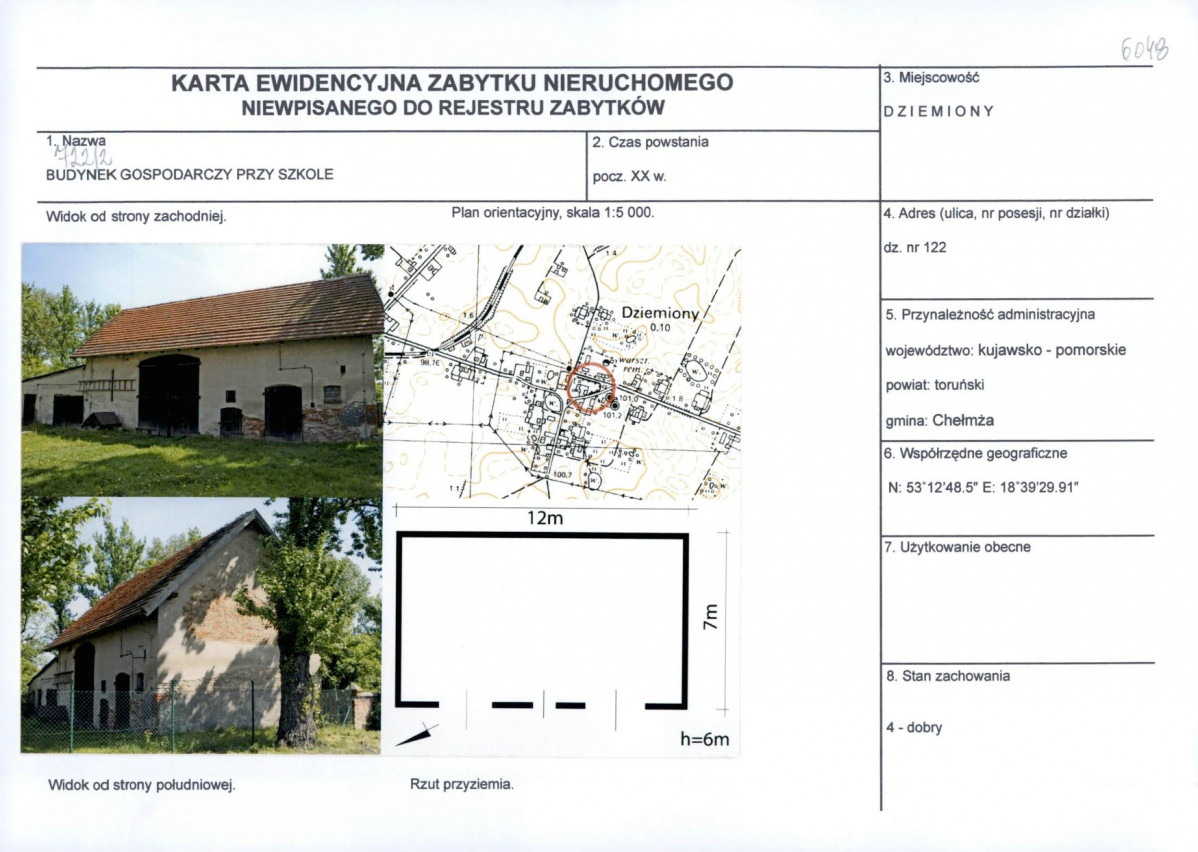 KEZN - Karta obiektu niewpisanego do rejestru, skan nr 1