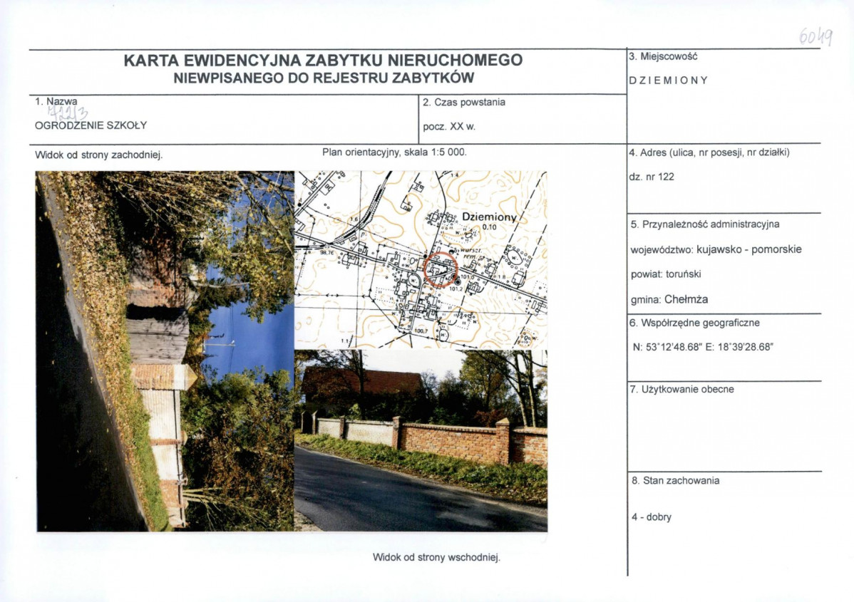 KEZN - Karta obiektu niewpisanego do rejestru, skan nr 1