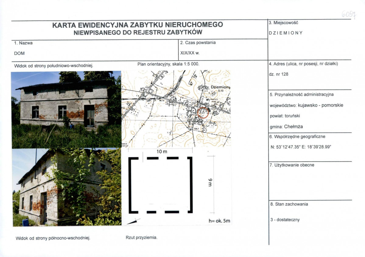 KEZN - Karta obiektu niewpisanego do rejestru, skan nr 1