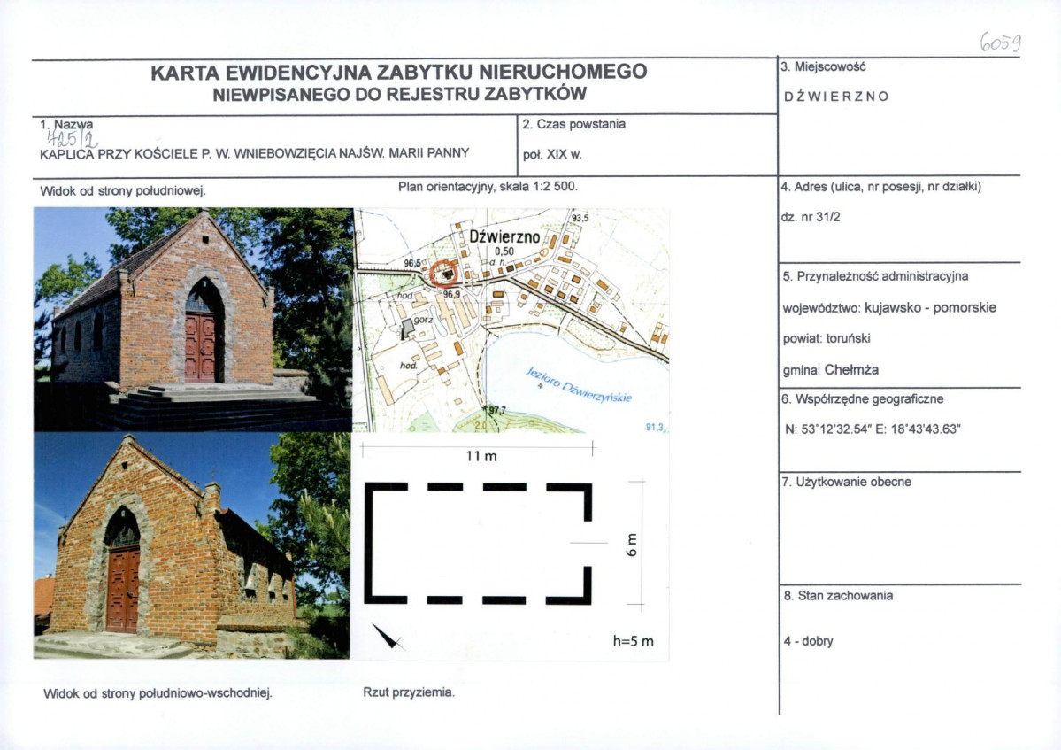 KEZN - Karta obiektu niewpisanego do rejestru, skan nr 1