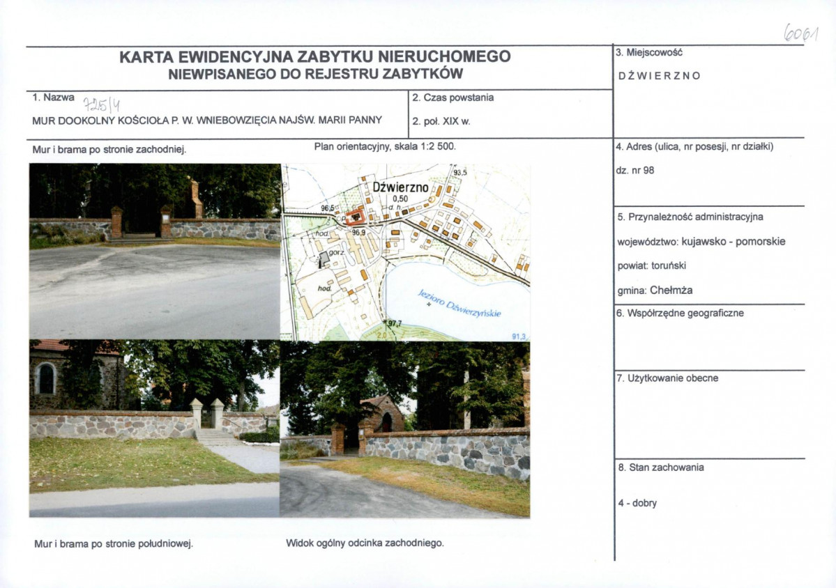 KEZN - Karta obiektu niewpisanego do rejestru, skan nr 1