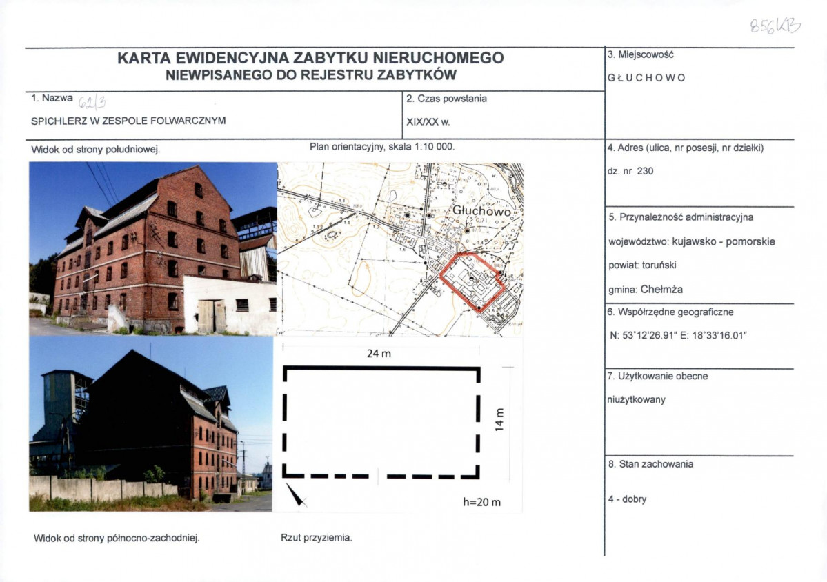 KEZN - Karta obiektu niewpisanego do rejestru, skan nr 1