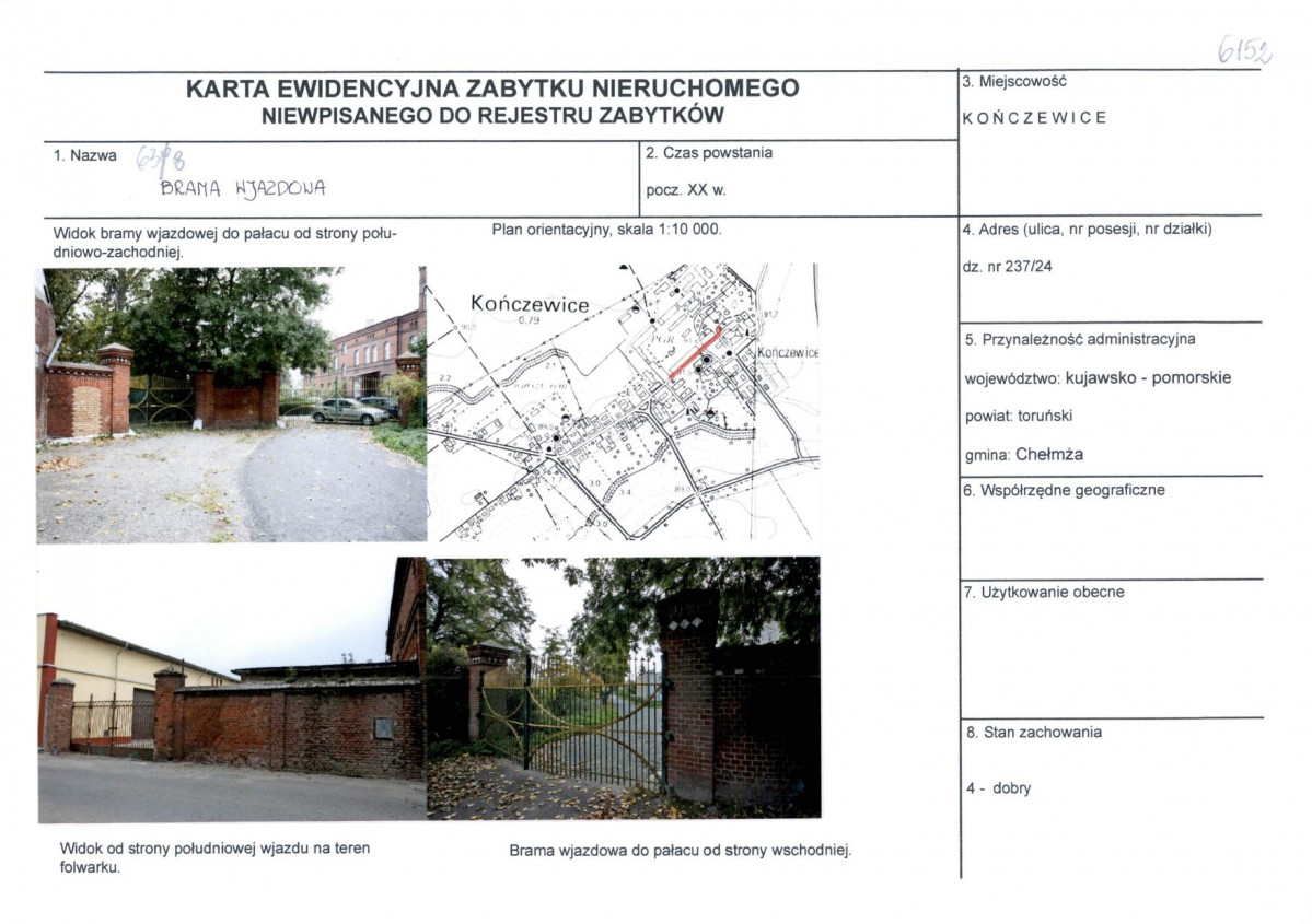 KEZN - Karta obiektu niewpisanego do rejestru, skan nr 1