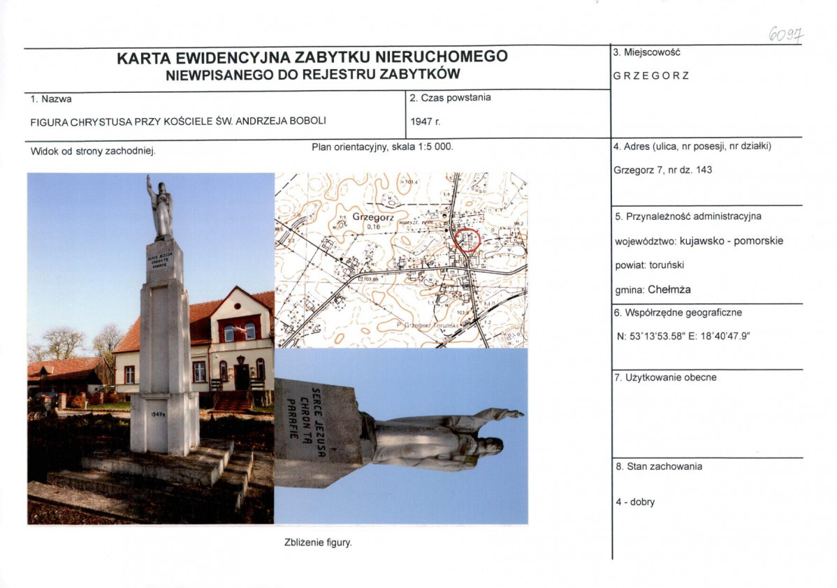 KEZN - Karta obiektu niewpisanego do rejestru, skan nr 1