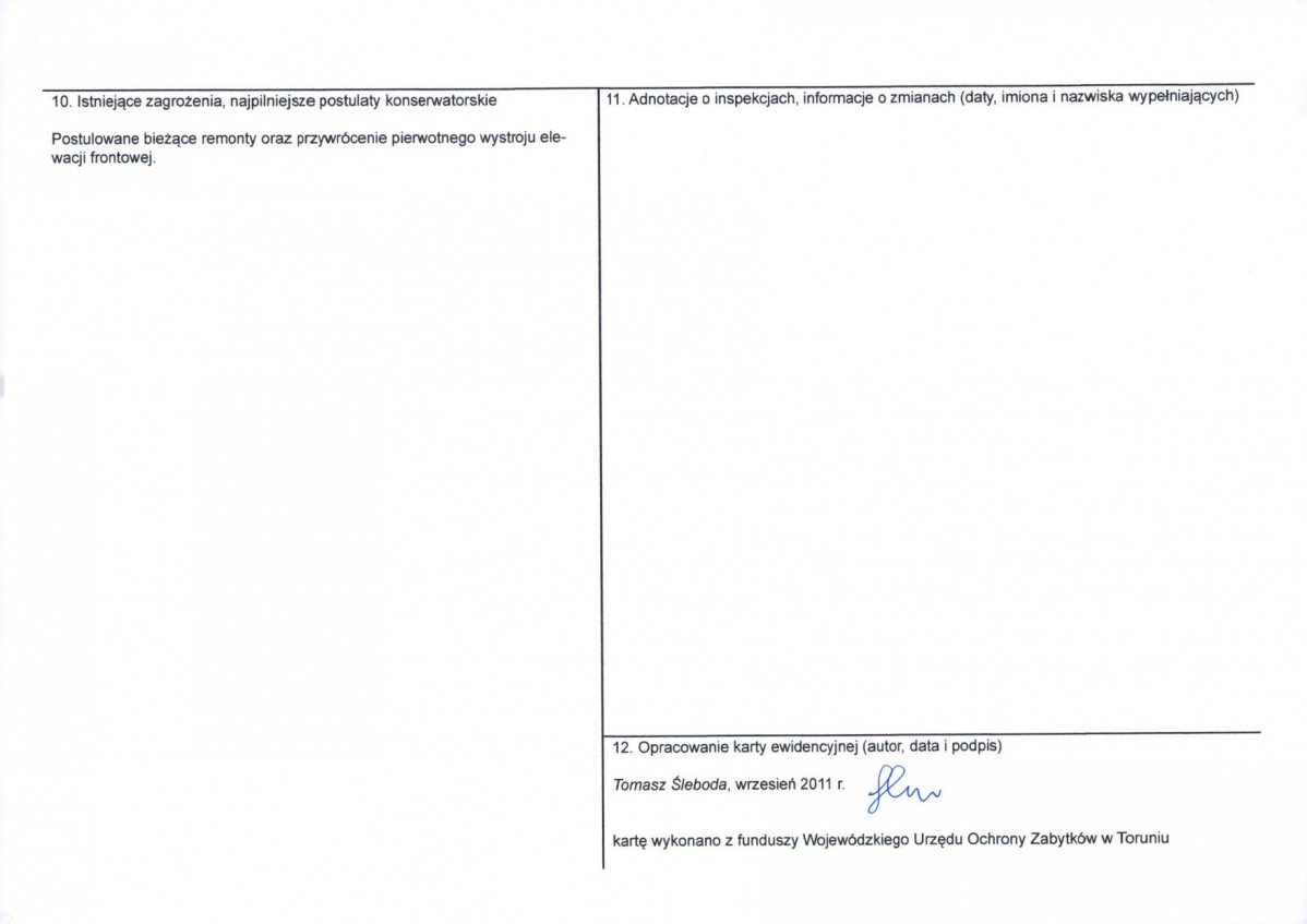 KEZN - Karta obiektu niewpisanego do rejestru, skan nr 2