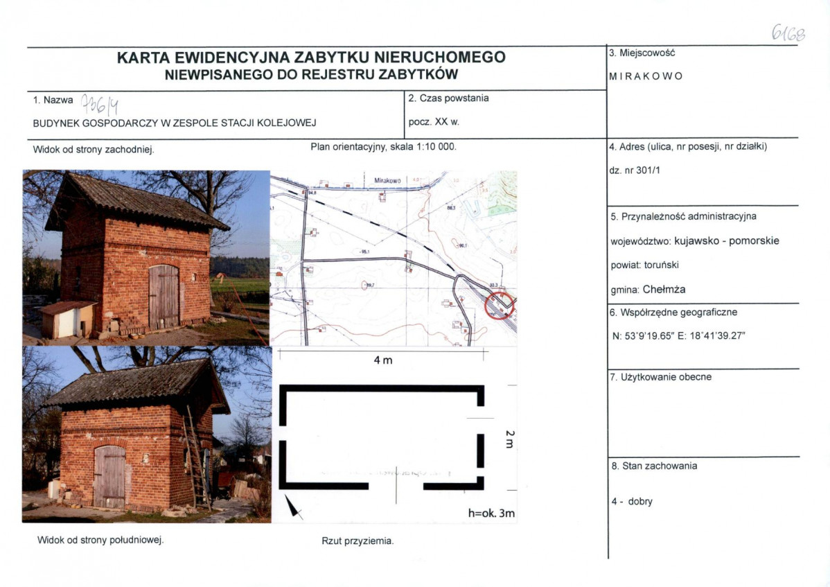 KEZN - Karta obiektu niewpisanego do rejestru, skan nr 1