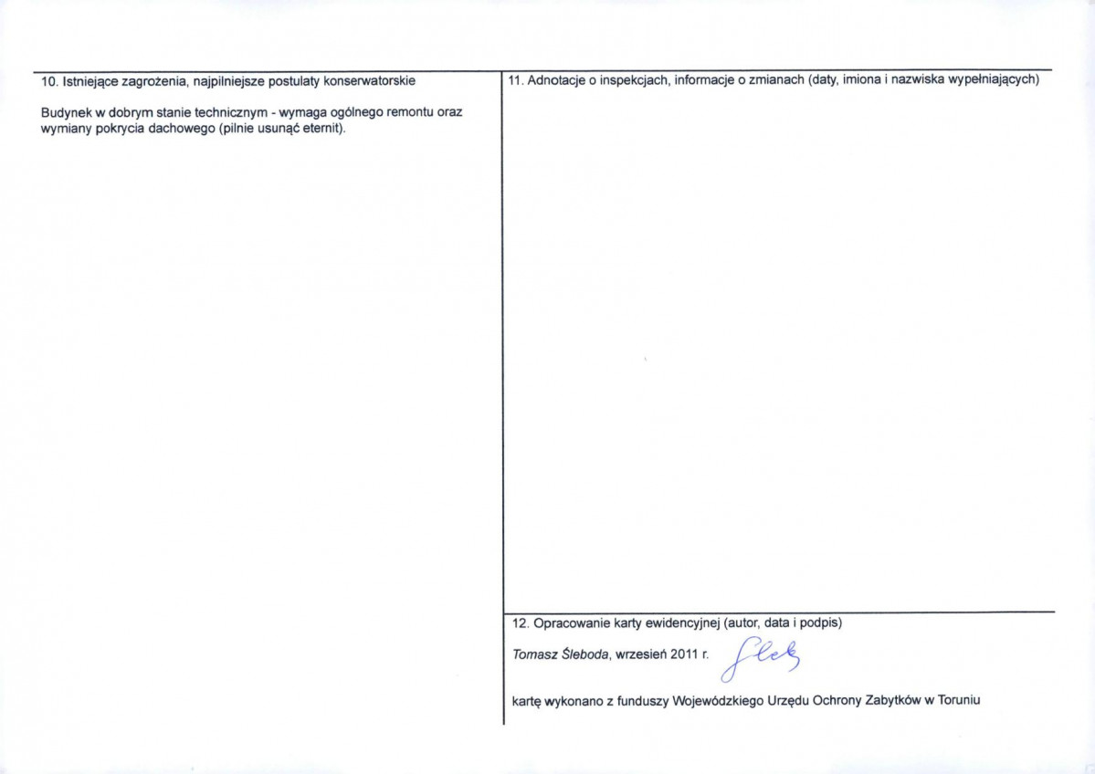 KEZN - Karta obiektu niewpisanego do rejestru, skan nr 2