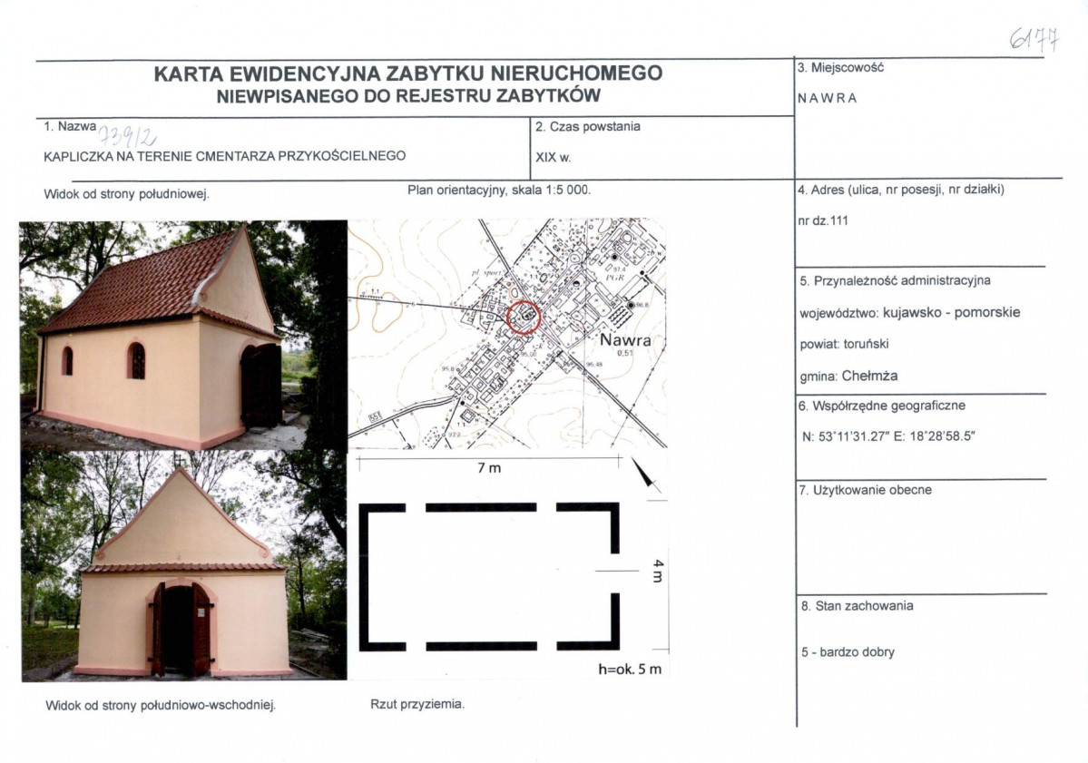 KEZN - Karta obiektu niewpisanego do rejestru, skan nr 1