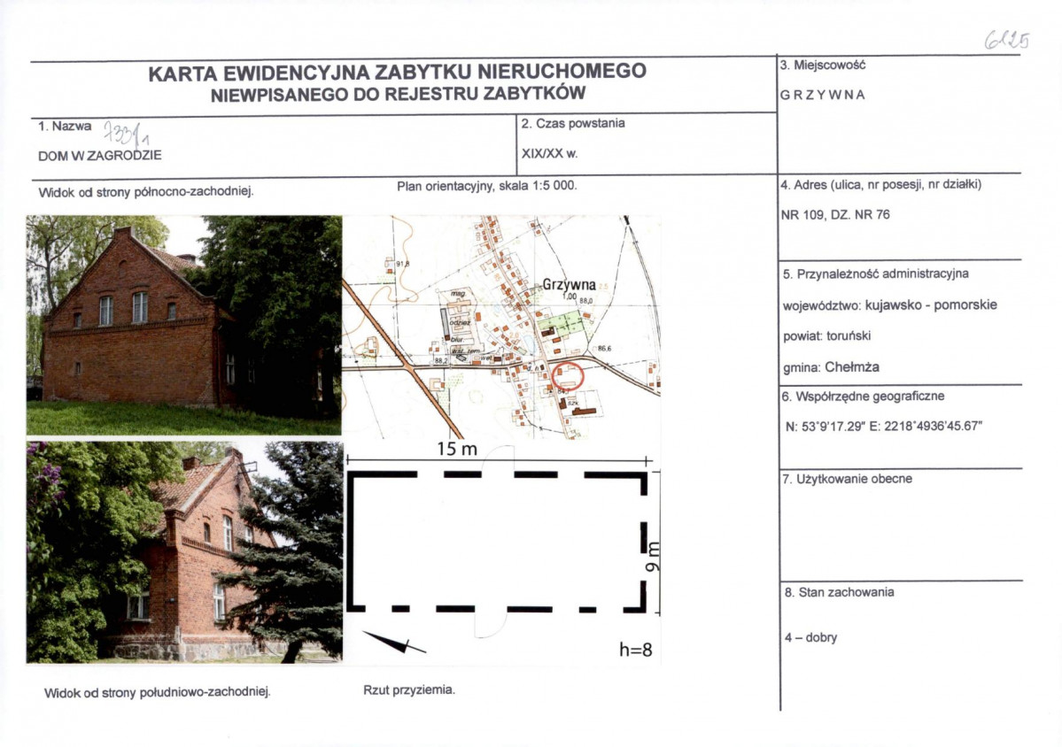 KEZN - Karta obiektu niewpisanego do rejestru, skan nr 1