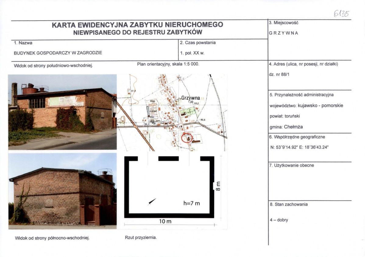KEZN - Karta obiektu niewpisanego do rejestru, skan nr 1