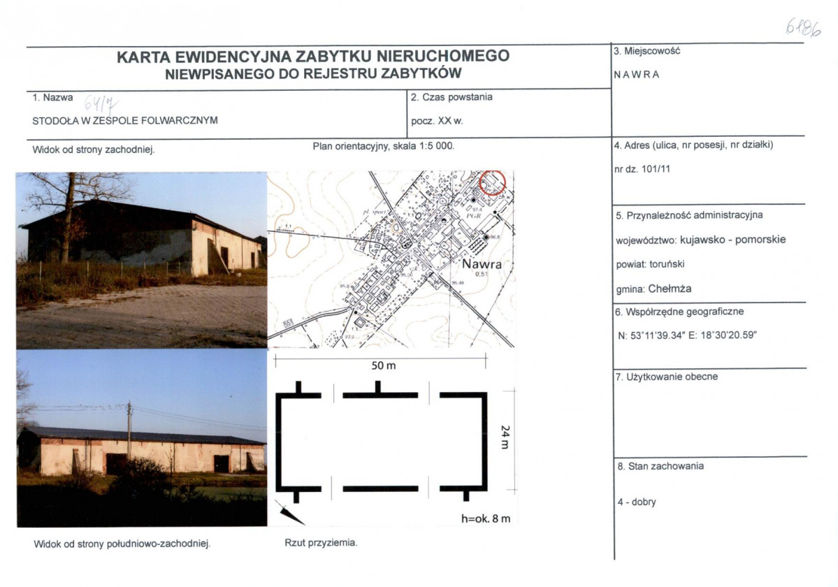 KEZN - Karta obiektu niewpisanego do rejestru, skan nr 1
