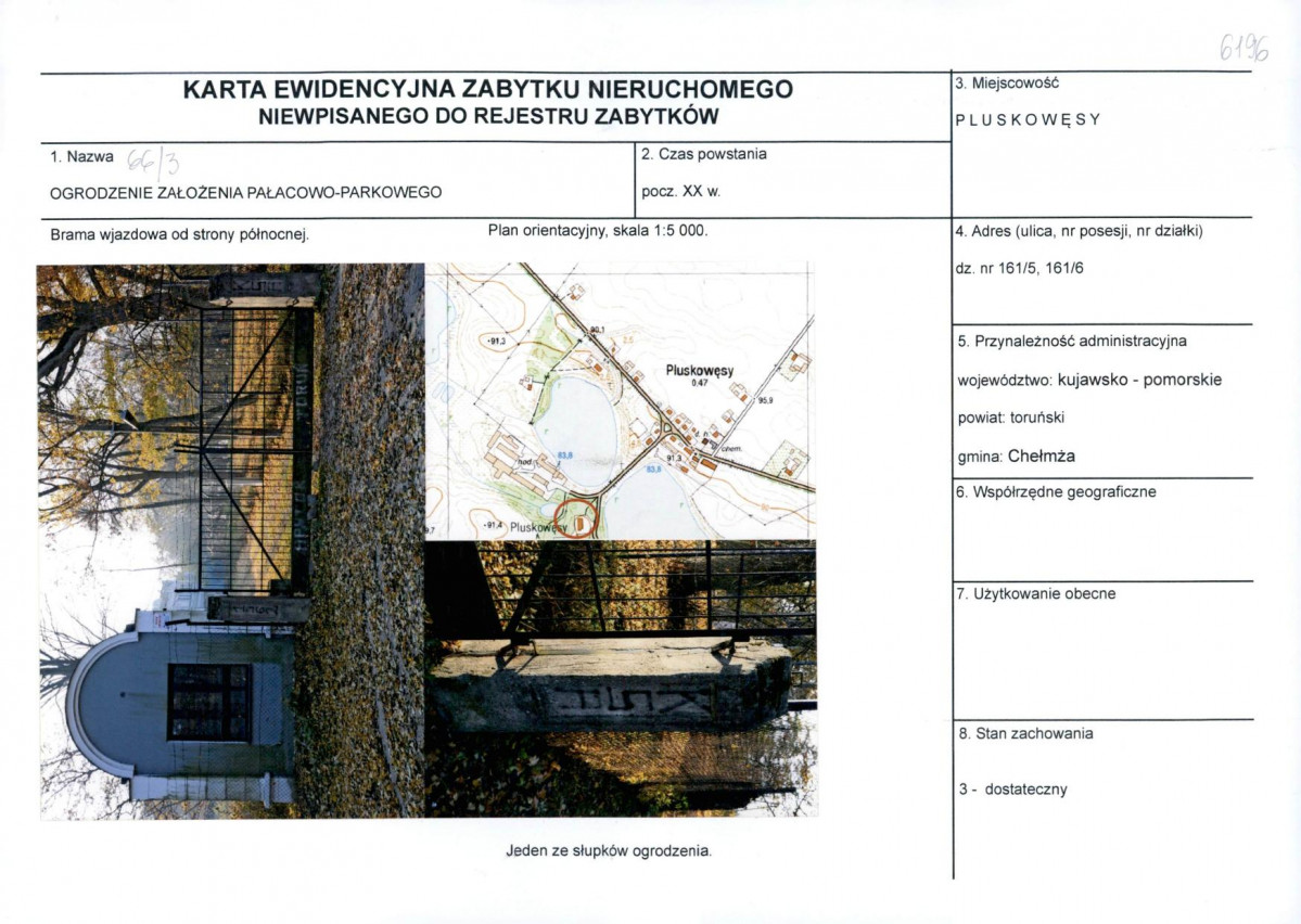 KEZN - Karta obiektu niewpisanego do rejestru, skan nr 1
