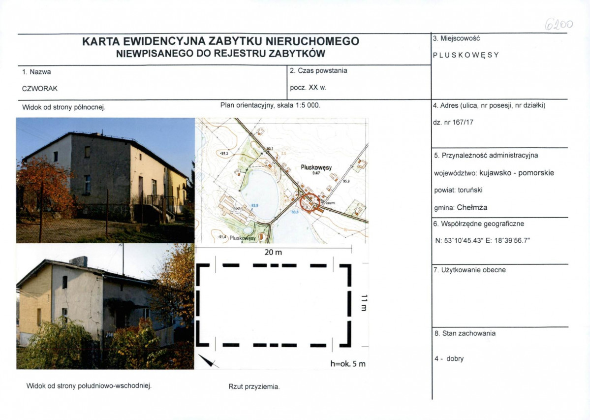KEZN - Karta obiektu niewpisanego do rejestru, skan nr 1
