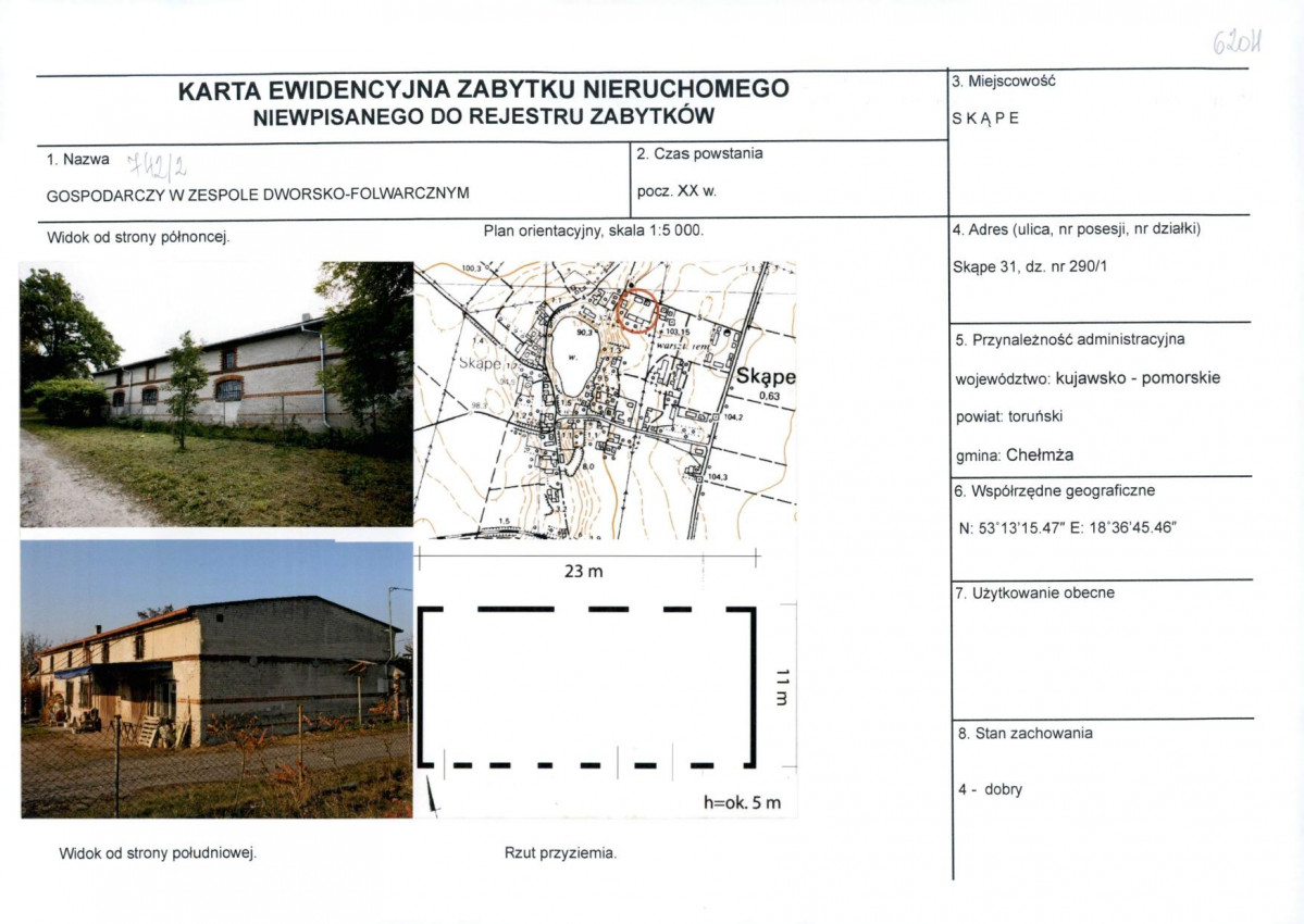 KEZN - Karta obiektu niewpisanego do rejestru, skan nr 1