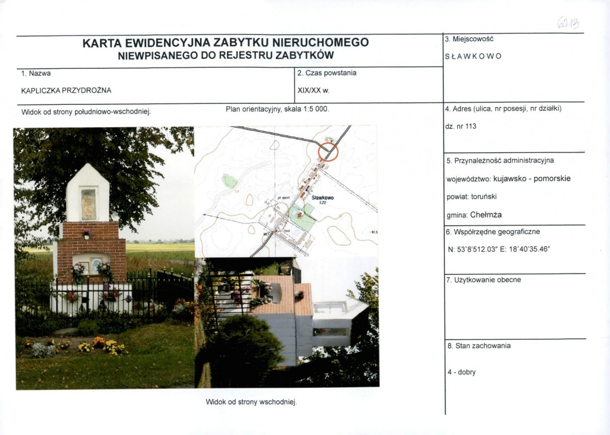 KEZN - Karta obiektu niewpisanego do rejestru, skan nr 1