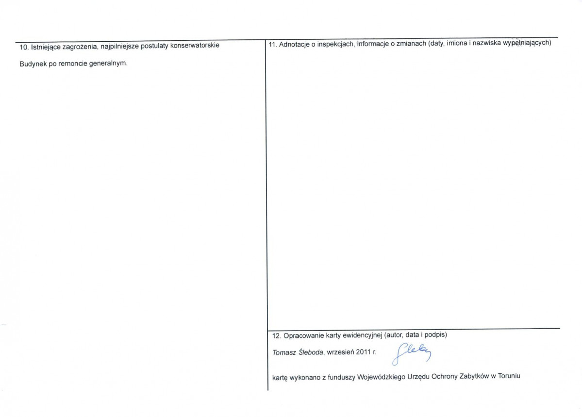 KEZN - Karta obiektu niewpisanego do rejestru, skan nr 2
