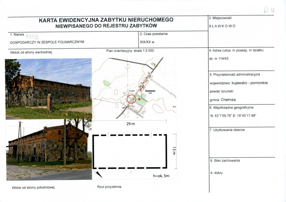 KEZN - Karta obiektu niewpisanego do rejestru, skan nr 1