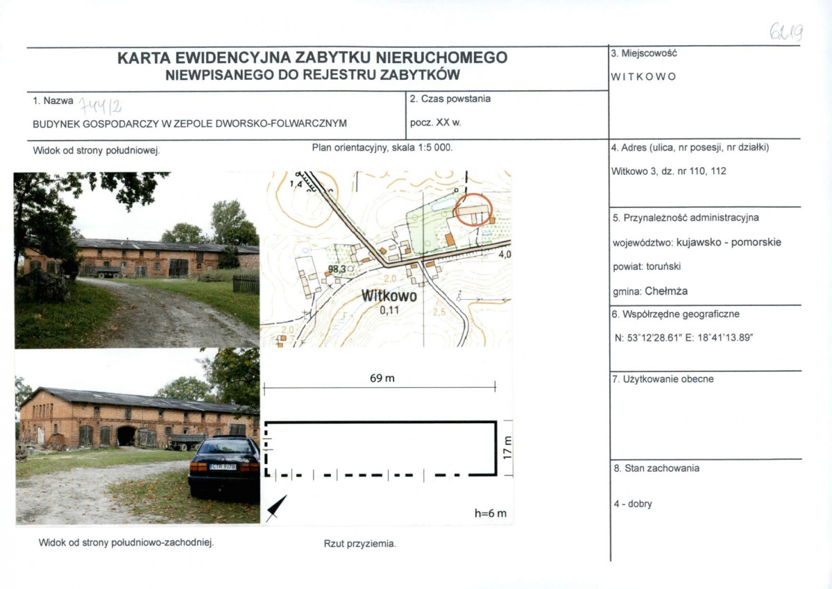 KEZN - Karta obiektu niewpisanego do rejestru, skan nr 1