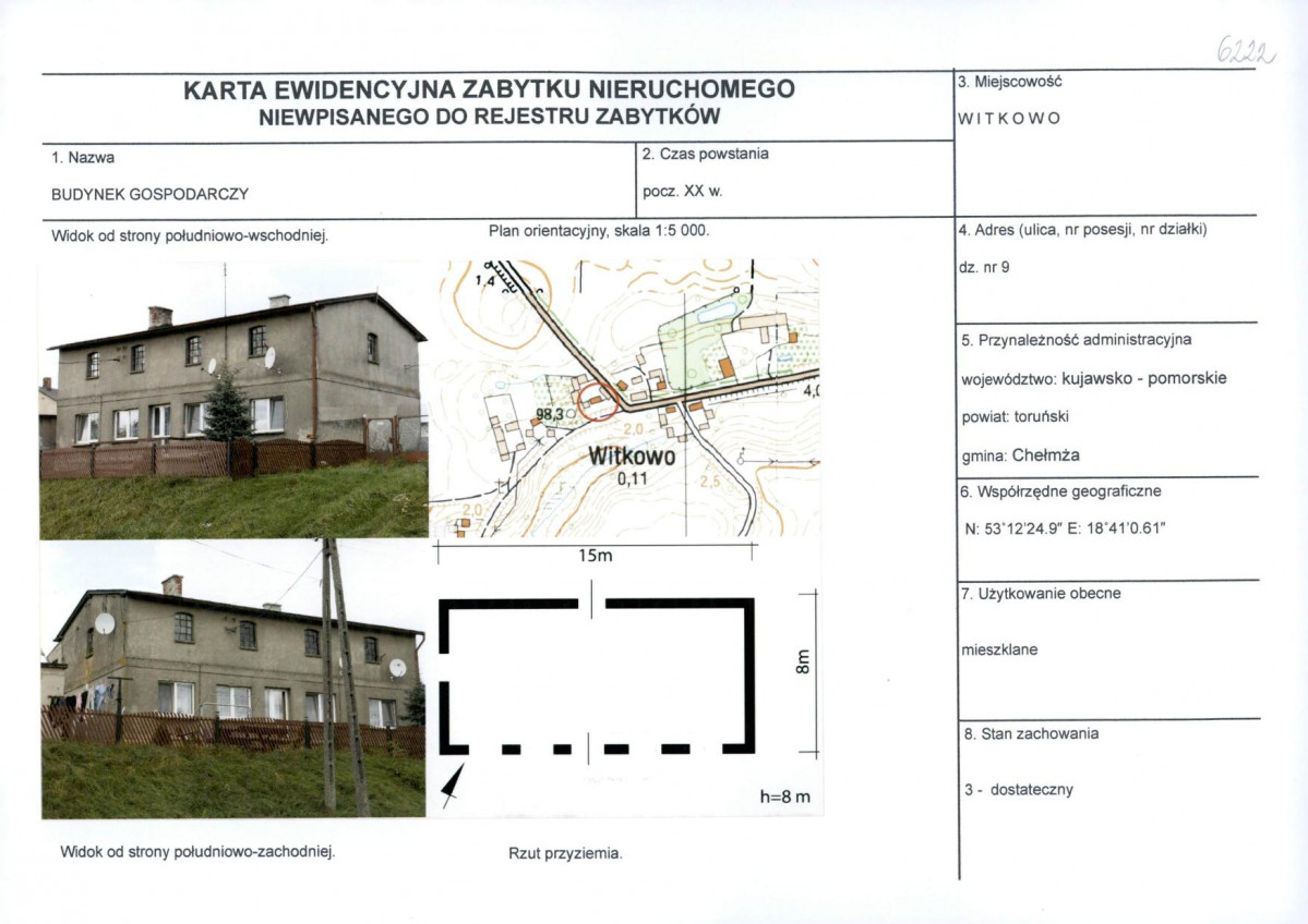 KEZN - Karta obiektu niewpisanego do rejestru, skan nr 1