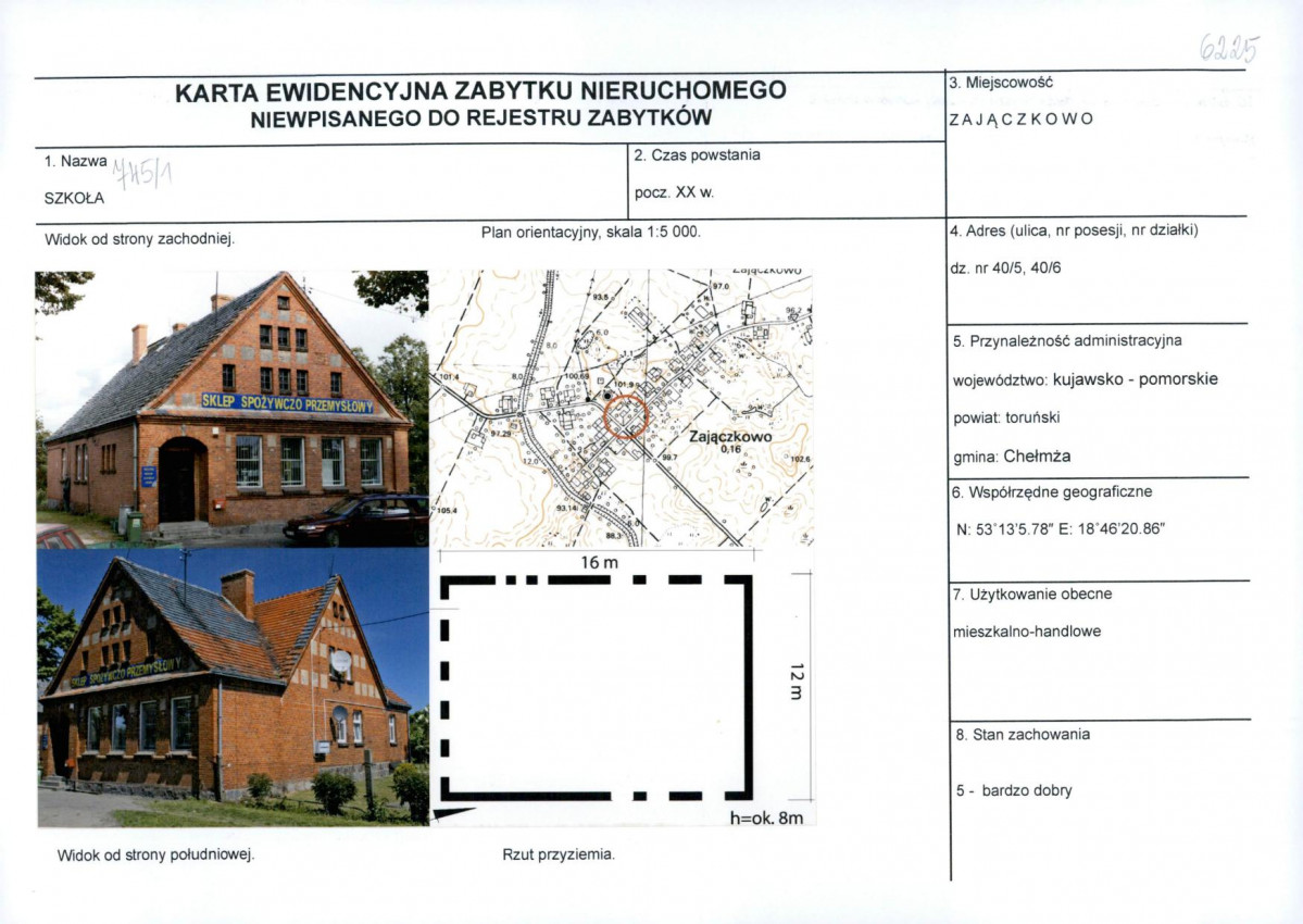 KEZN - Karta obiektu niewpisanego do rejestru, skan nr 1