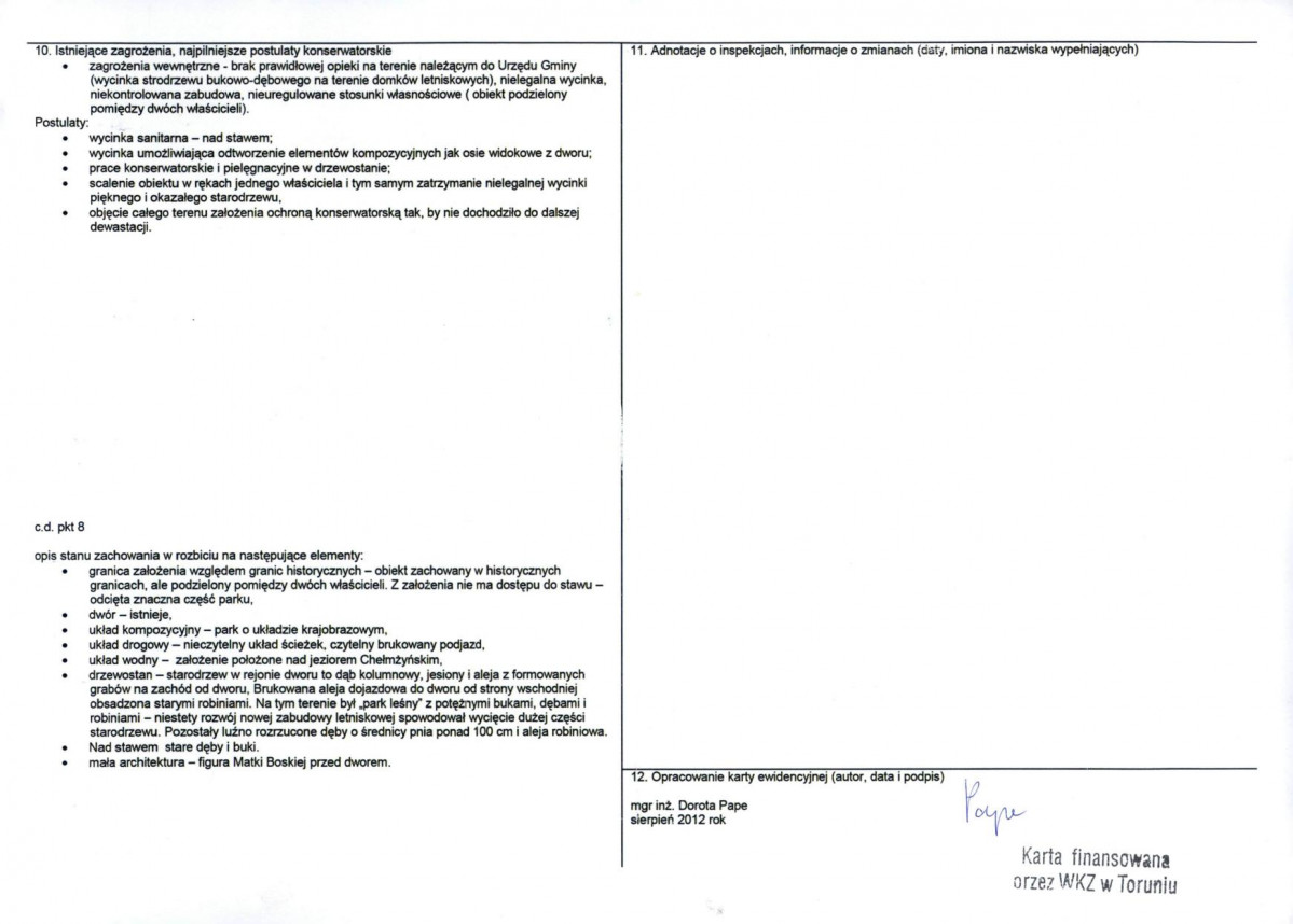 KEZN - Karta obiektu niewpisanego do rejestru, skan nr 2