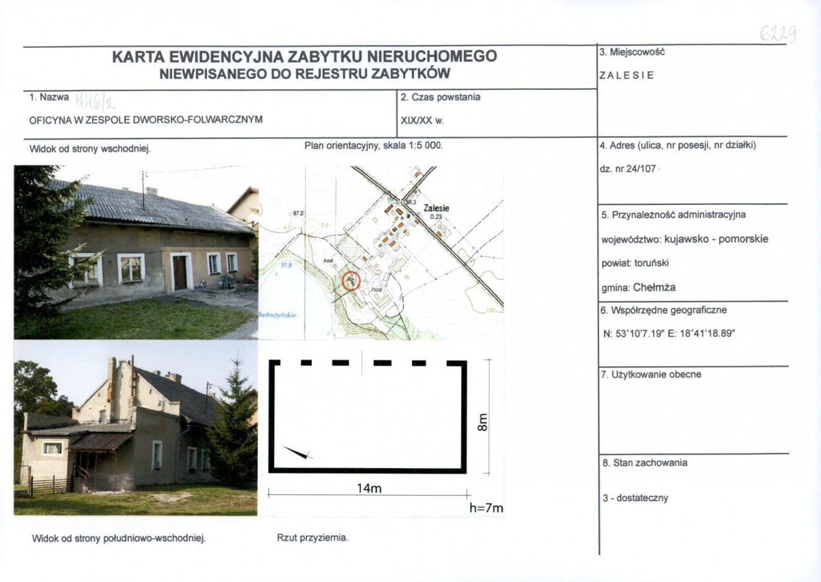 KEZN - Karta obiektu niewpisanego do rejestru, skan nr 1