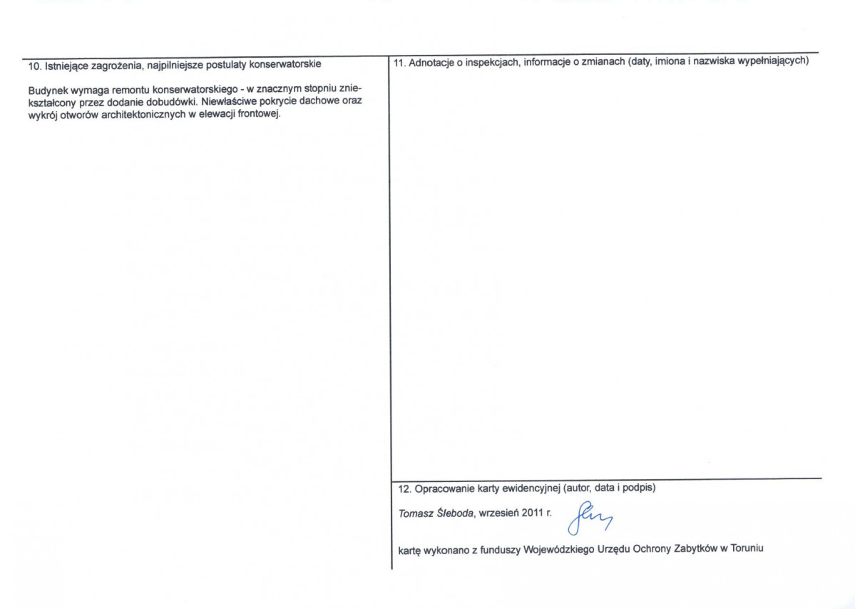 KEZN - Karta obiektu niewpisanego do rejestru, skan nr 2