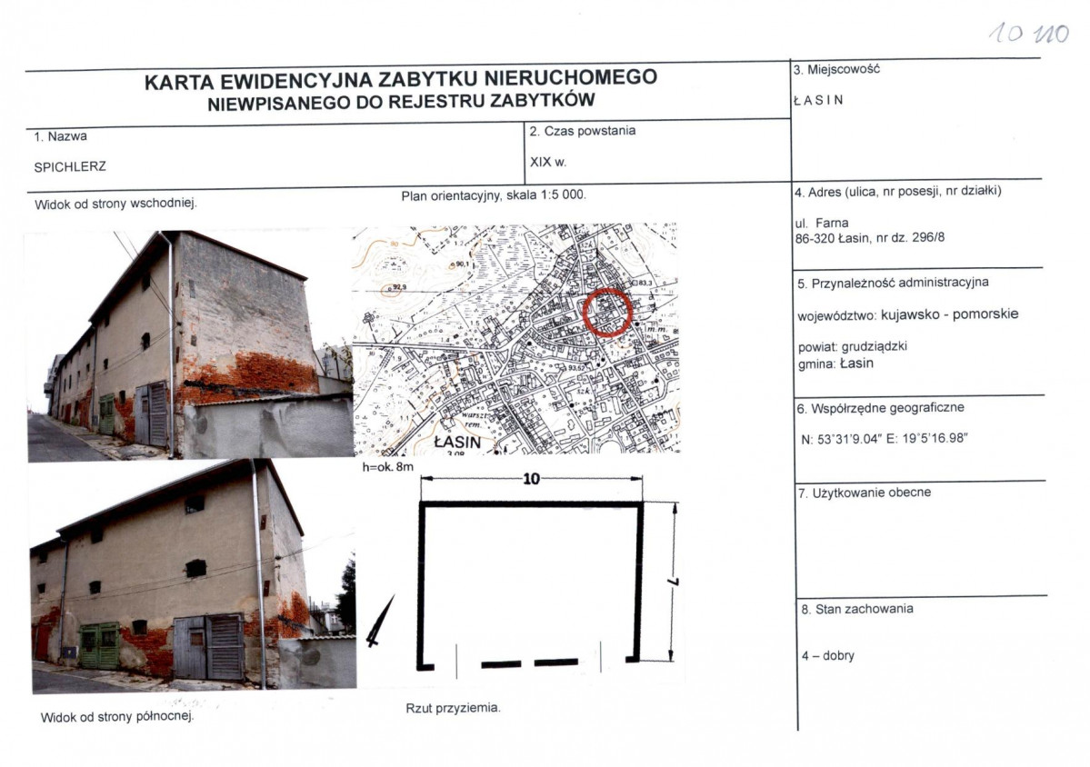 KEZN - Karta obiektu niewpisanego do rejestru, skan nr 1