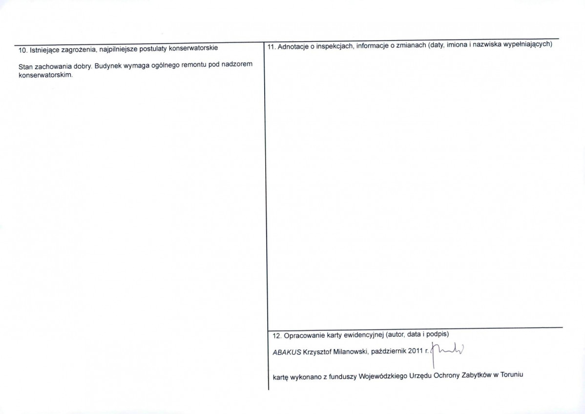 KEZN - Karta obiektu niewpisanego do rejestru, skan nr 2